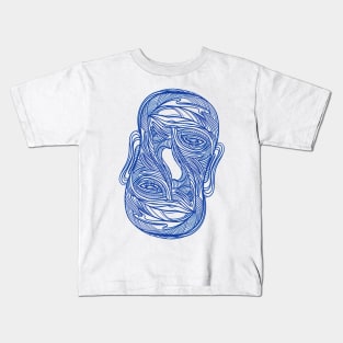 Symmetrical half face drawing - Abstract face #12 Kids T-Shirt